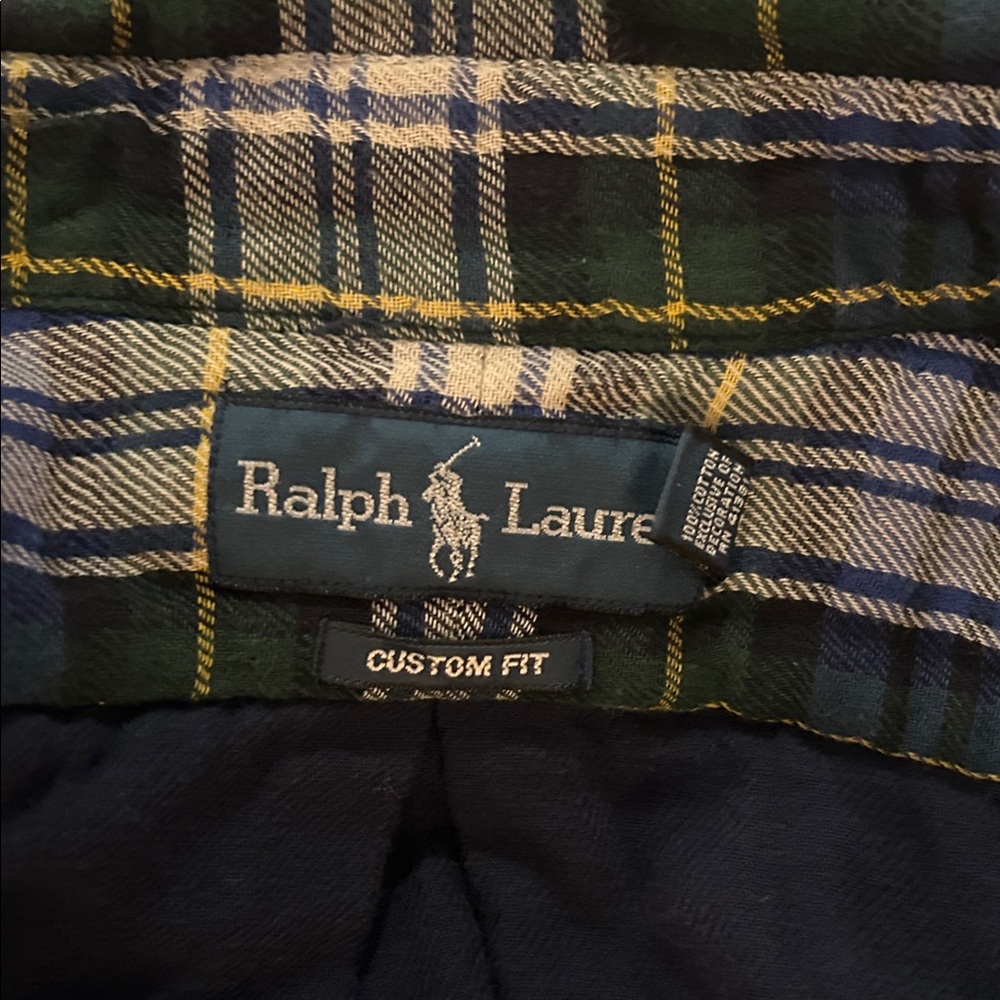 Ralph Lauren Green and Blue Plaid Shirt
